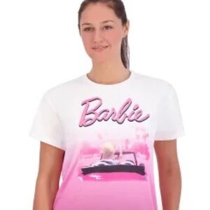 Licensed Barbie Pink and White Graphic T-Shirt